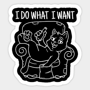 I Do What I Want Cute Cat Funny Sarcasm Kitten Sticker